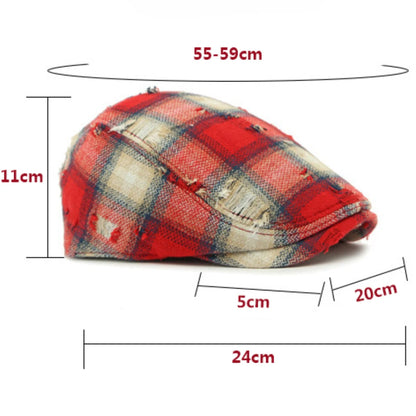 Men Women Vintage Artist Painter Plaid Beret Hat