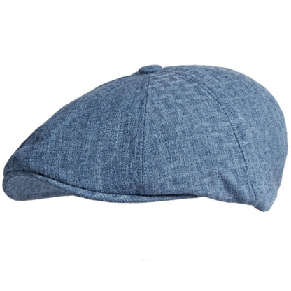 Men Beret Women Spring Summer Hat Breathable Linen Ivy Flat Cap