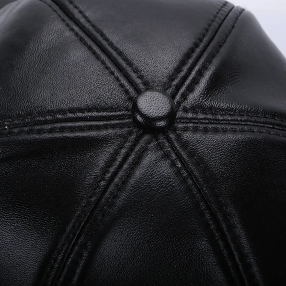 New 2026 Street Hip Hop Hat Leather Hat Fashion Adult Leather Hat