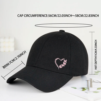 Butterfly Heart Print Baseball Cap