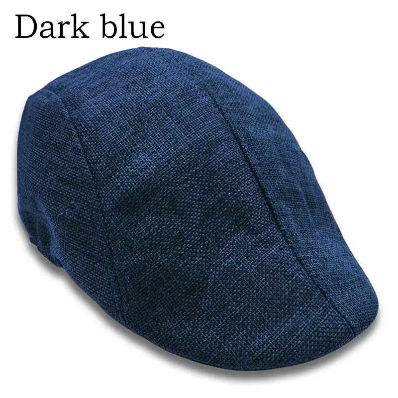 Men Berets Cap British Style 2024 New Autumn Summer Linen Hats