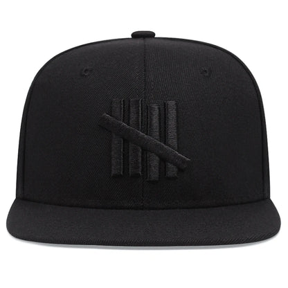 New Five Bar Embroidered Simple Classic Flat Edge Hat Street Hip Hop Hat Outdoor Sunshade Hat Baseball Hat