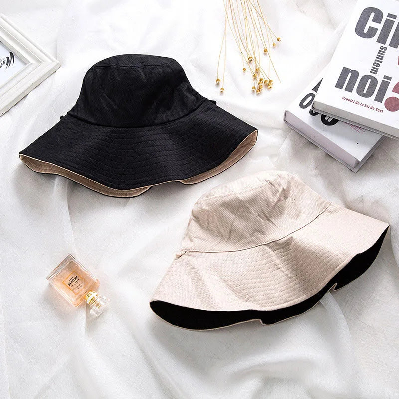 Double-sided Foldable Bucket Hat for Women Summer