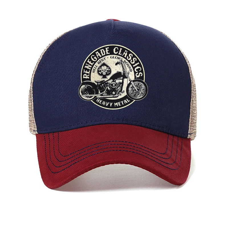Men Vintage Glory Bounds Motorcycle USA Heavy Metal Baseball Cap Men