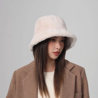 Funny Fashion Autumn Winter Leopard Fur Bucket Hat
