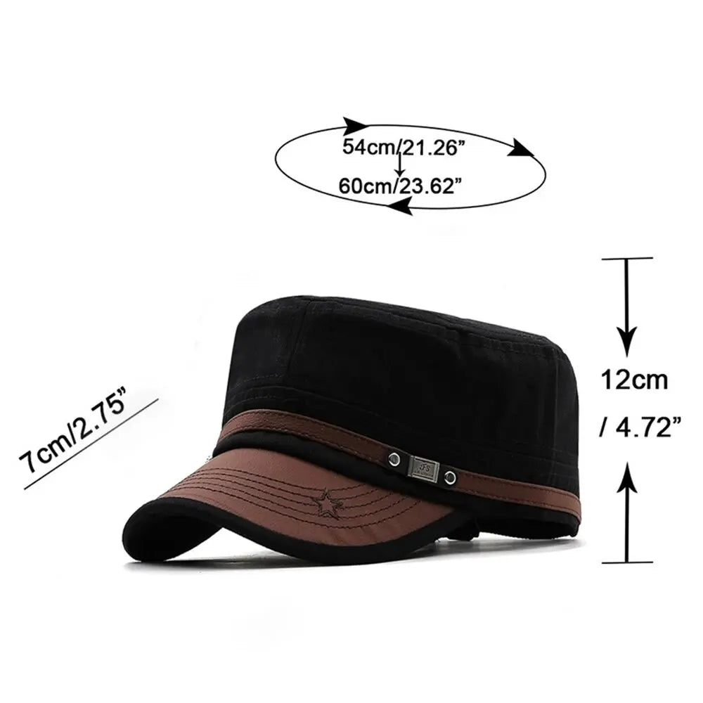 Casual Cadet Hat Man Flat Top Caps Fashion Cotton Visor Hats