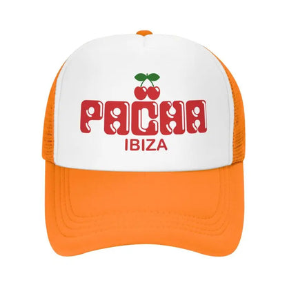 Preppy Cherry Pacha Ibiza Baseball Caps Unisex Breathable Mesh Cap Adults Summer