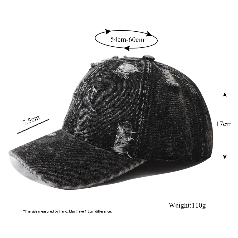 New Designer Washed Distressed Cowboy Baseball Cap
