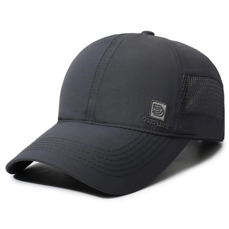 Men Quick Dry Baseball Cap Breathable Mesh Sun Hat Lightweight Adjustable