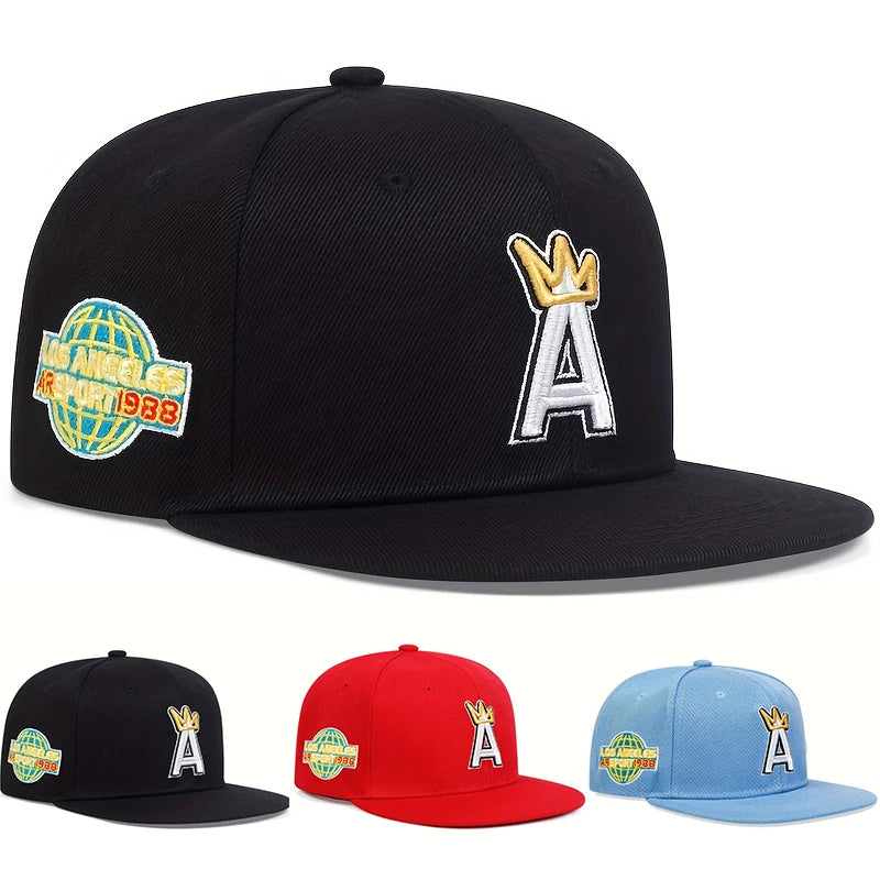Unisex A letter crown Embroidery Hip-hop Hats Spring Autumn