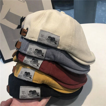 Cotton Peaky Baseball Caps For Men Hats Berets British Western Style Ivy Cap