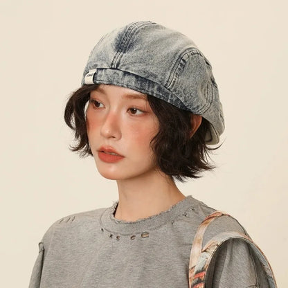 Quality Retro Denim Beret Women's Summer