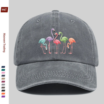 Colorful Flamingo Print Baseball Hat