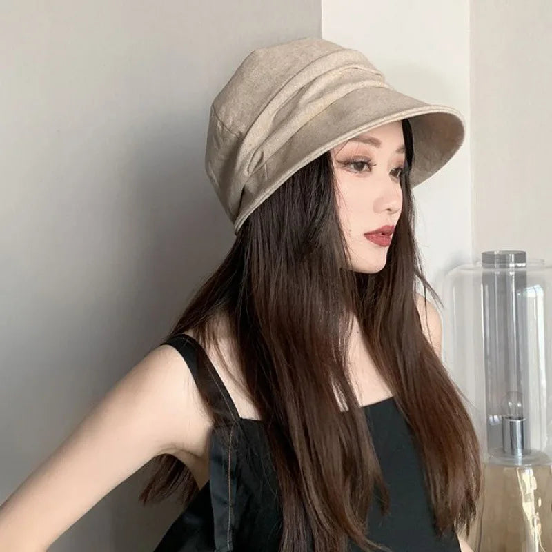 Octagonal Bucket Hat Japanese Elegant Sunscreen Sun Caps