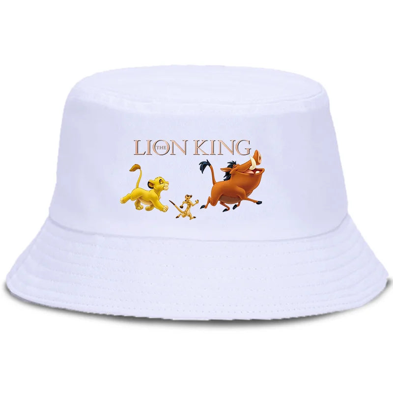 Anime The Lion King Printed Fisherman Hat Cute Cartoon Bucket Hats Autumn Summer