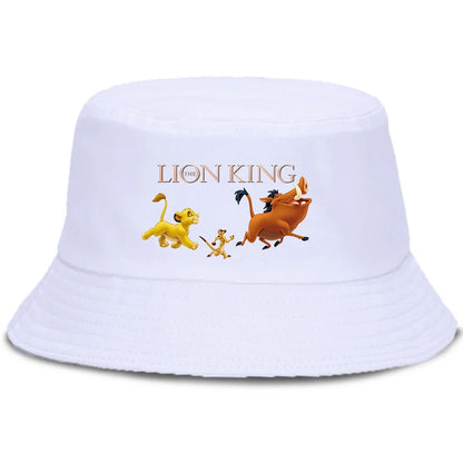Anime The Lion King Printed Fisherman Hat Cute Cartoon Bucket Hats Autumn Summer