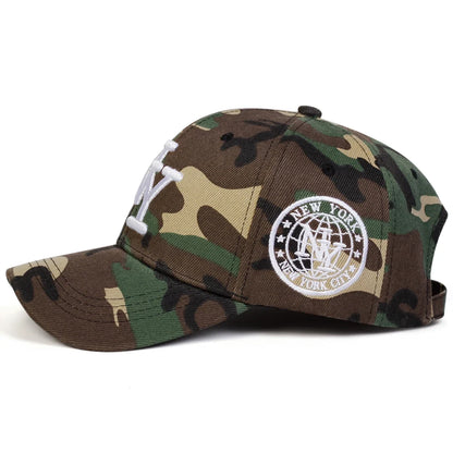 Unisex NY Embroidery Camouflage Baseball Caps Spring Autumn