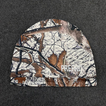 Retro Hip-Hop Camouflage Leaf Print Pullover Hat