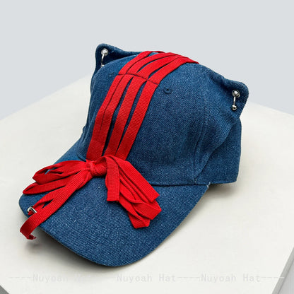 Unisex Street Style Rivet Leopard Print Baseball Cap