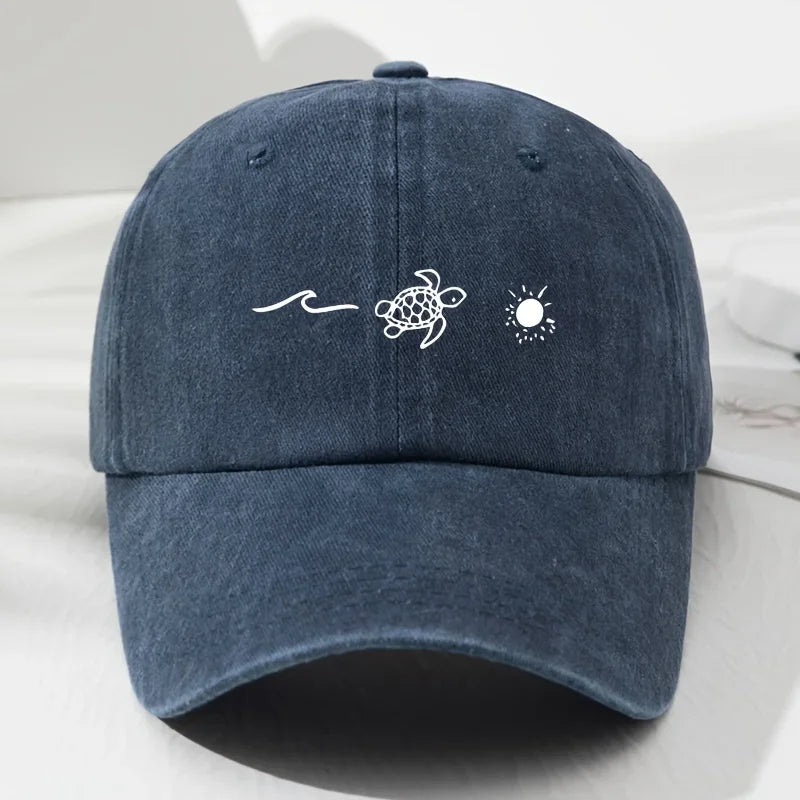 Turtle Pattern Printed Baseball Cap for Daily Casual Style Men's and Women's