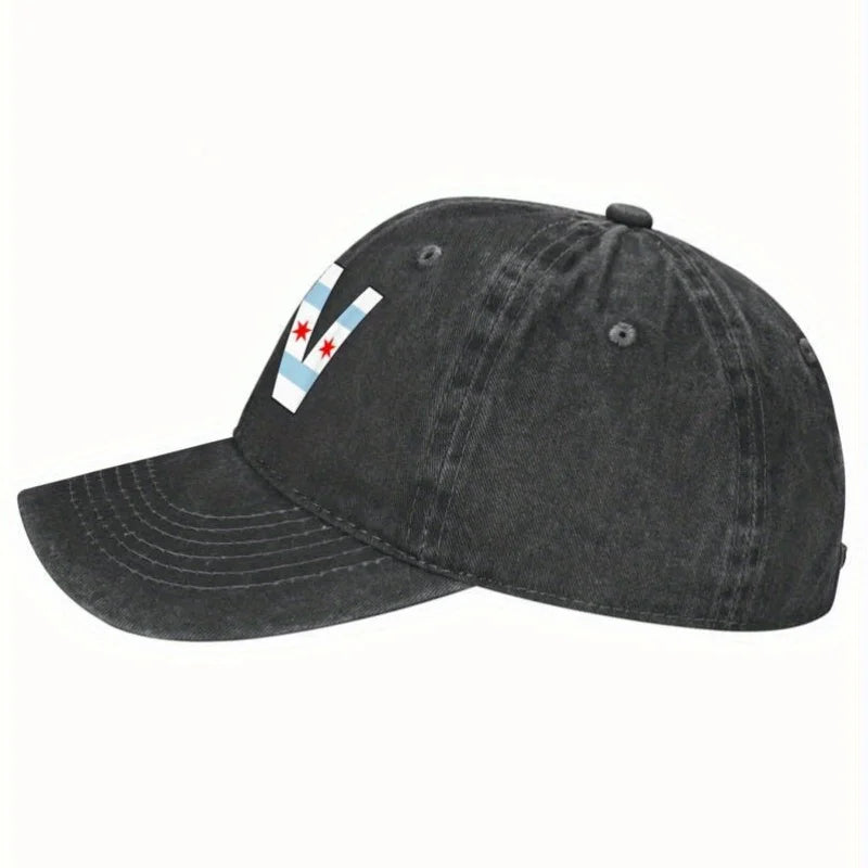 Chicago Flag W Letter Baseball Cap Cotton Adjustable Adult Casual Sports Snapback Hat