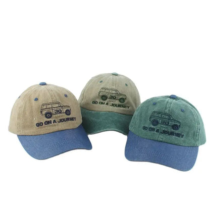 Summer Vintage Baseball Cap Kids Washed Cotton Denim