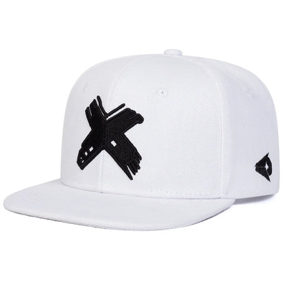Unisex X Letter Embroidery Hip-Hop Hats Spring Autumn
