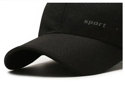 Edging Quick Drying Hat Casual Versatile Trendy Baseball Cap Fashion Outdoor Sports Breathable Black Cap