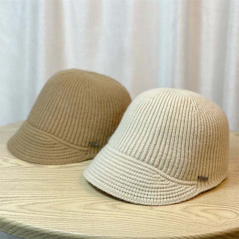 Winter Knitted Baseball Cap For Women's Caps