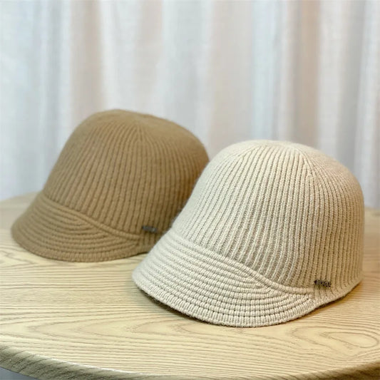 Winter Knitted Baseball Cap For Women's Caps