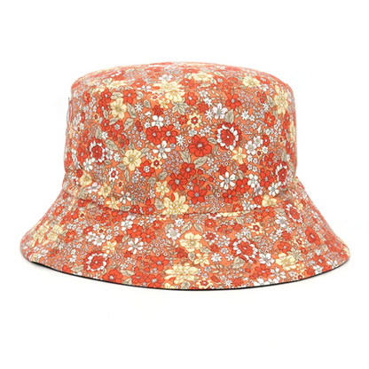 Spring Summer Small Floral Print Bucket Hat