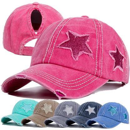 Retro Hole Baseball Cap For Women