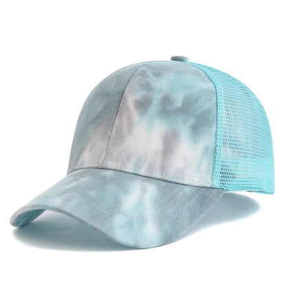 Women Ponytail Cap Tie Dyeing Design Baseball Cap Female