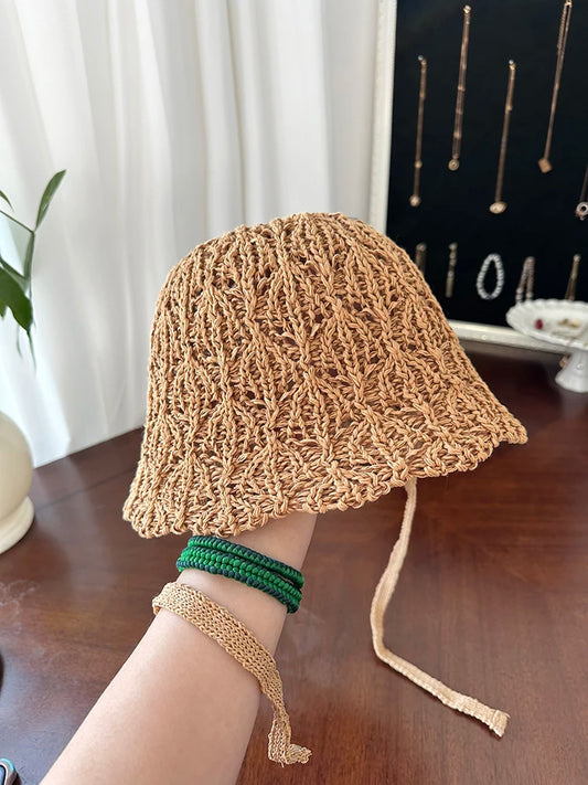 Hand Knitted Summer Sun Protection Hat Women's