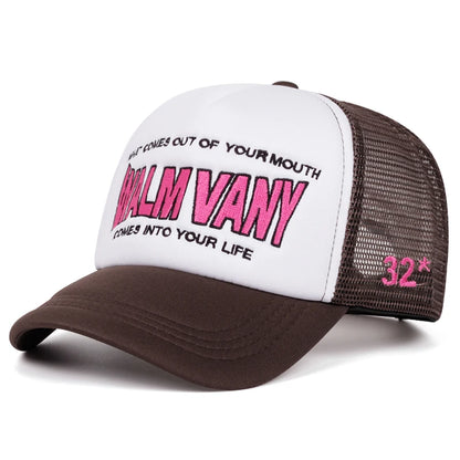 Mesh Hat Wam Vany Side Lipprint Embroidery Outdoor Leisure Sports