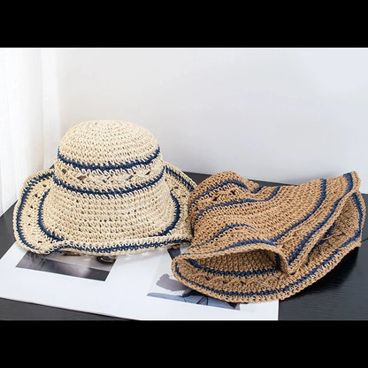 Foldable Woven Sunshade Straw Hat Beach Vacation