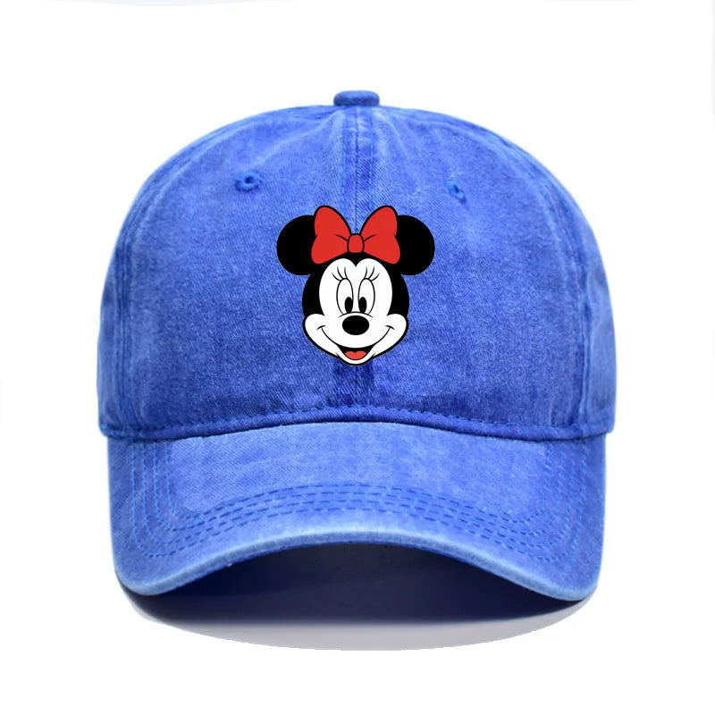 Unisex Vintage Washed Mickey Minnie Print Baseball Cap