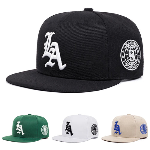 Fashion Hip Hop Hat LA Letter Side Earth Embroidered Baseball Hat Unisex