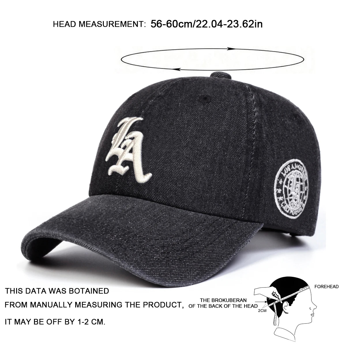 Unisex Gothic Letter Embroidery Cowboy Baseball Caps