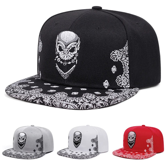 2026 New Baseball Hat Paisley Skeleton Embroidered Hip Hop Hat