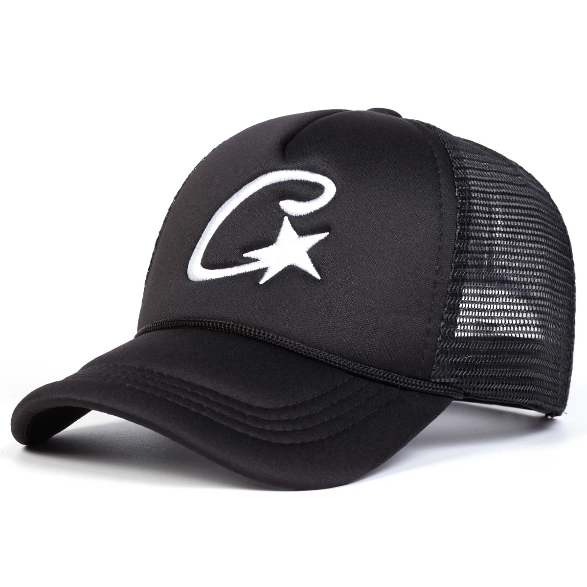Unisex C Letter Pentagram Embroidery Baseball Net Caps Spring and Summer