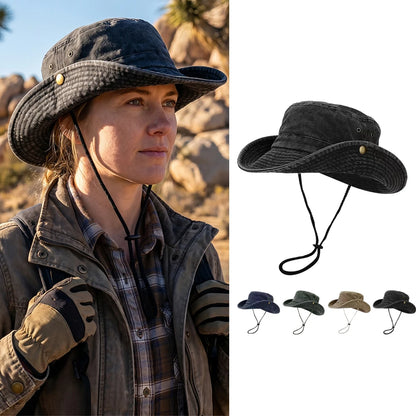 Outdoor Sun Protection Hat Vintage Washed Cotton Bucket Hat