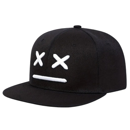 Unisex XX Smiling Face Embroidery Hip-Hop Hats