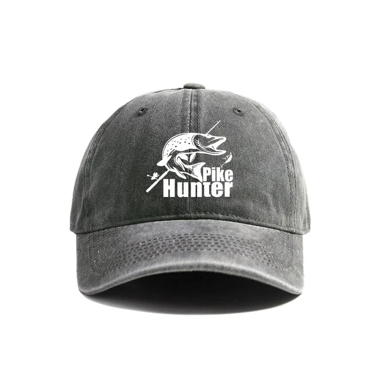 Pike Hunter Baseball Cap Distressed Hats Cap