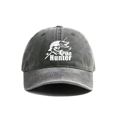 Pike Hunter Baseball Cap Distressed Hats Cap