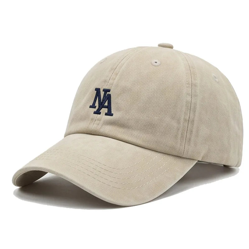 Washed Embroidered Letter Cap Retro Face Small Soft Top Baseball Cap Spring And Autumn Travel Sun Protection Hat