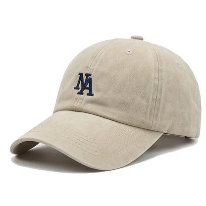 Washed Embroidered Letter Cap Retro Face Small Soft Top Baseball Cap Spring And Autumn Travel Sun Protection Hat