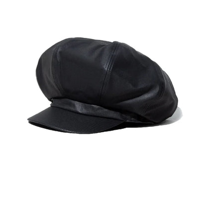 Oversize 62cm Canvas Leather Newsboy Cap