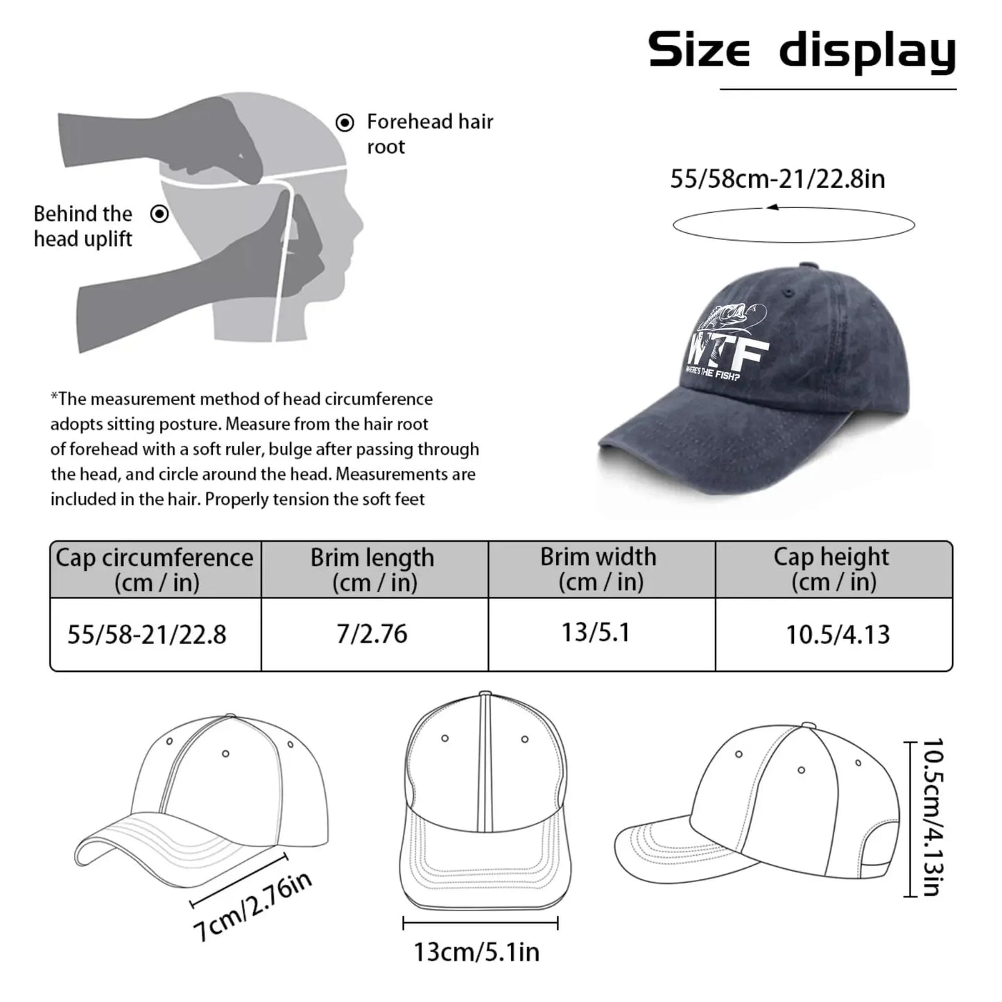 WTF Where's The Fish Hats for Man