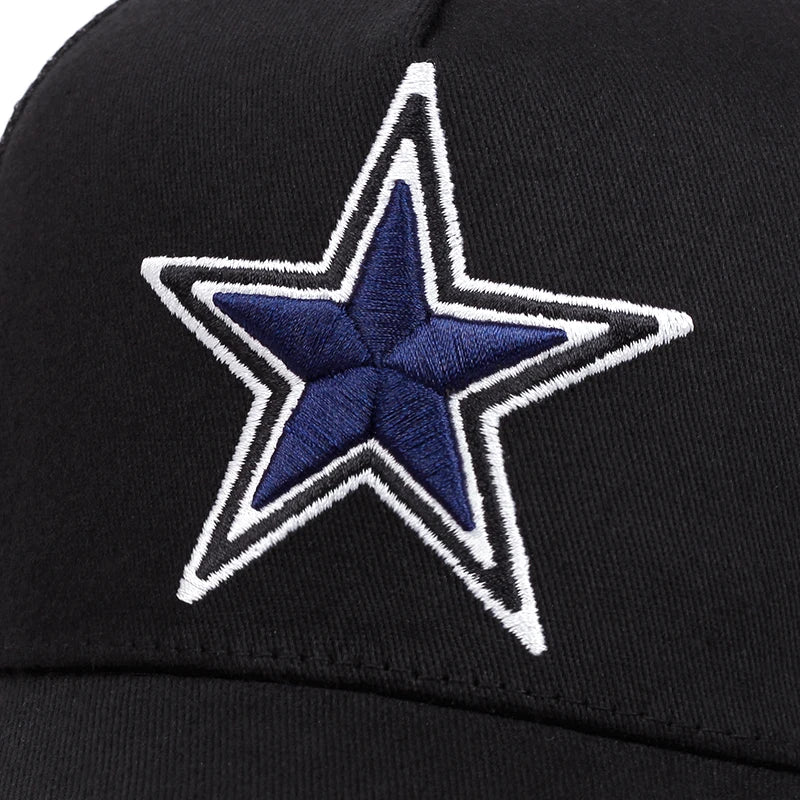 Simple Symbol Five-Pointed Star Embroidery Outdoors  Baseball Cap Summer